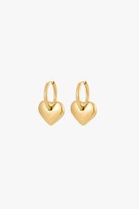 Bella Heart Hoops- Gold