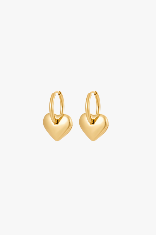 Bella Heart Hoops Gold