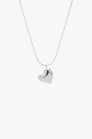 Luna Heart Necklace- Silver