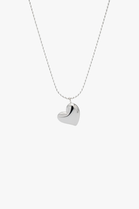 Luna Heart Necklace- Silver