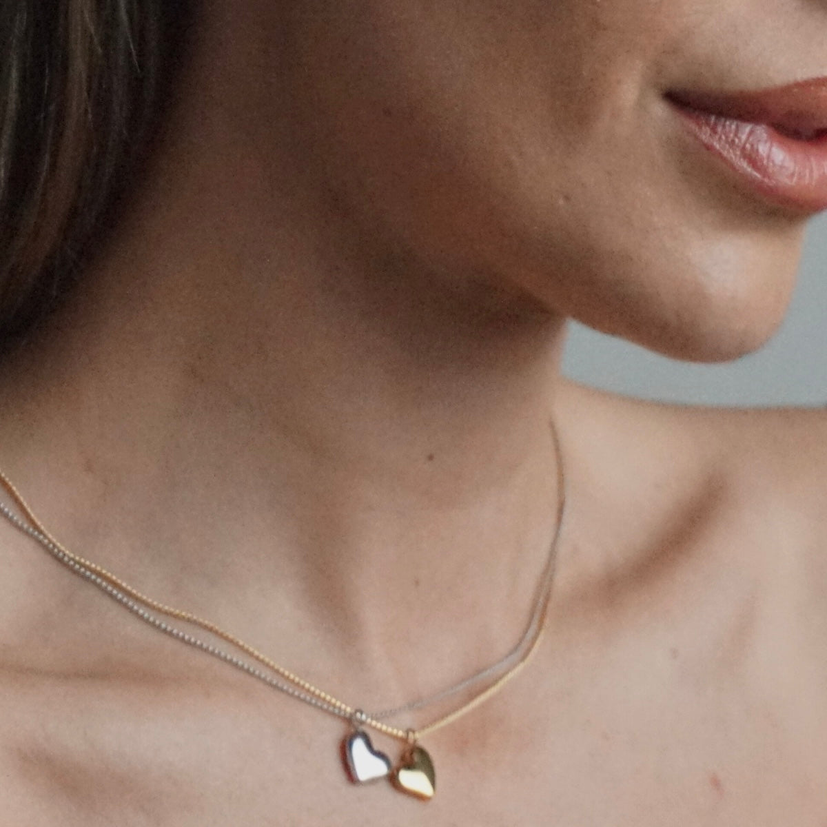 Luna Heart Necklace- Silver