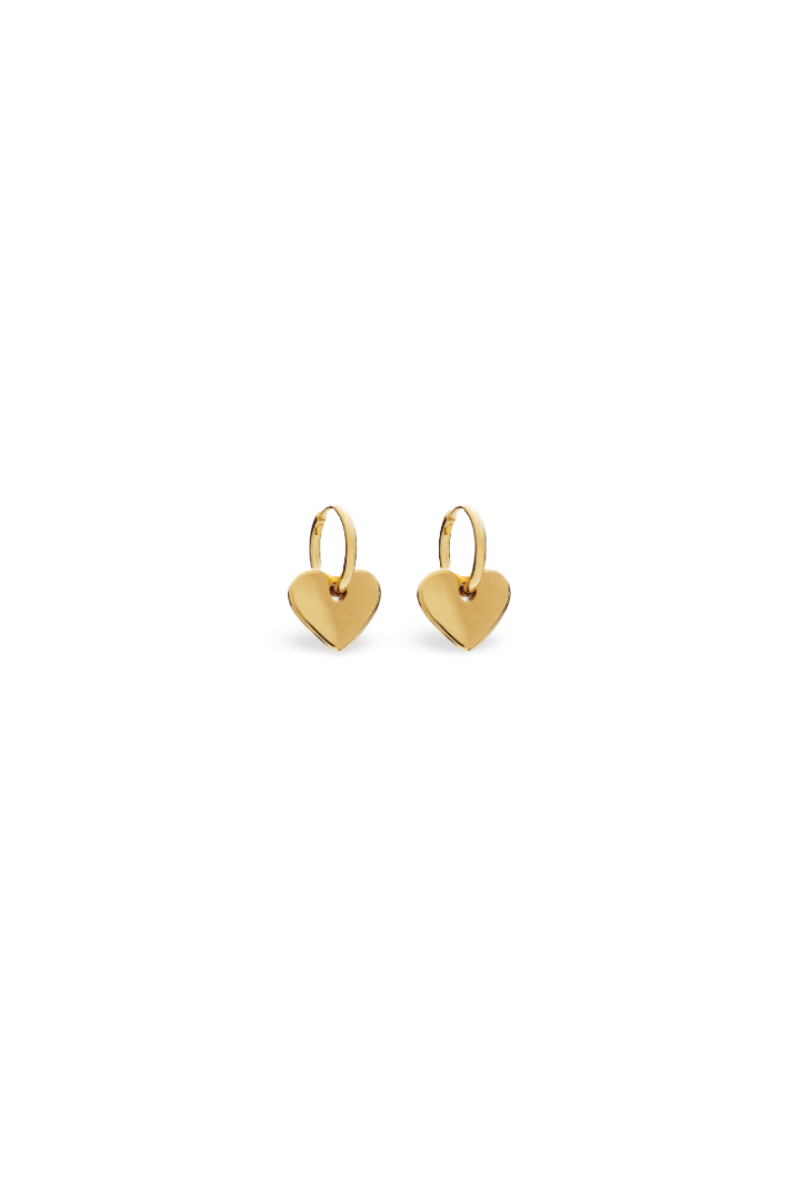 Bella Heart Hoops- Gold