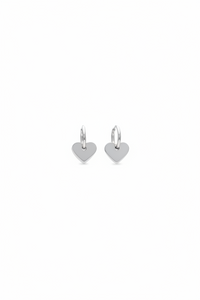 Bella Heart Hoops- Silver